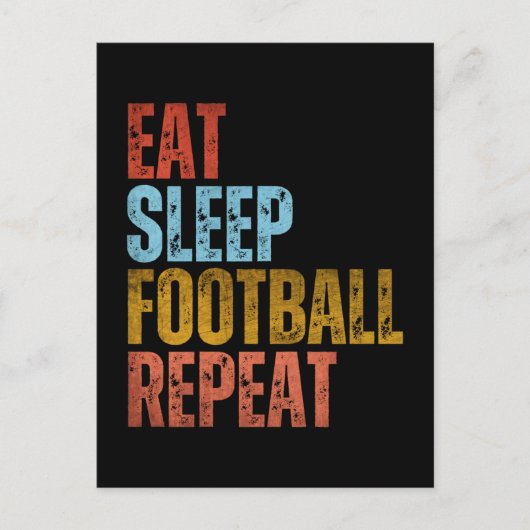 CARTE POSTALE MANGER DORMIR FOOTBALL RÉPÉTER (Devant)