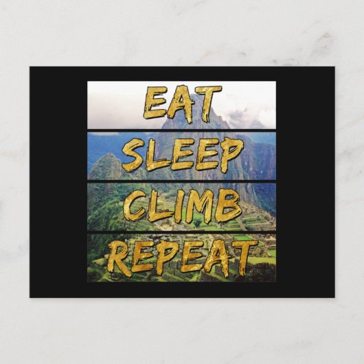 Carte Postale Manger Dormir Grimper Répéter - Machu Picchu, Péro (Devant)