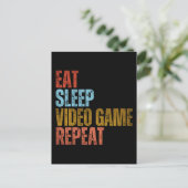 CARTE POSTALE MANGER DORMIR JEUX VIDÉO RÉPÉTER (Debout devant)