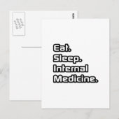 Carte Postale Manger. Dormir. Médecine interne. (Devant / Derrière)
