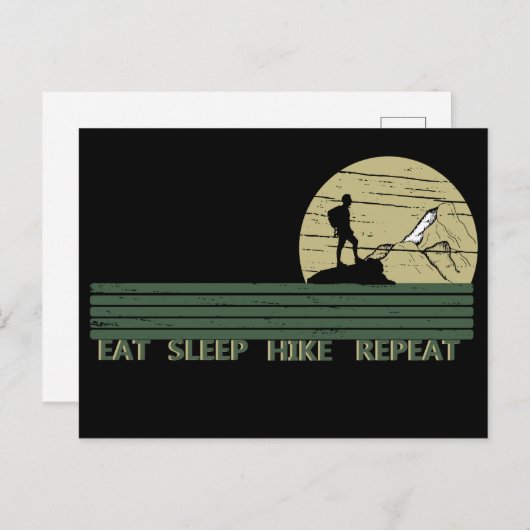 Carte Postale manger dormir randonner répéter (Devant / Derrière)