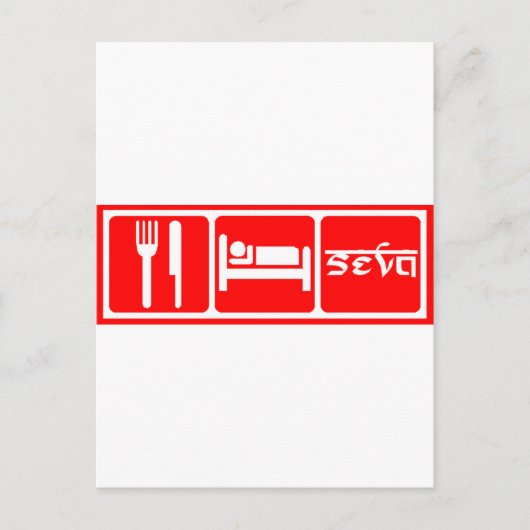 Carte Postale Manger, Dormir, Seva (Devant)