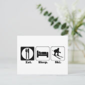 Carte Postale manger dormir skier (Debout devant)