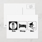Carte Postale manger dormir skier (Devant / Derrière)