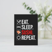 Carte Postale Manger. Dormir. Sushi. Répéter (Debout devant)