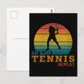 Carte Postale Manger Dormir Tennis Répéter (Devant / Derrière)