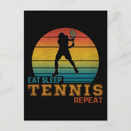 Carte Postale Manger Dormir Tennis Répéter (Devant)