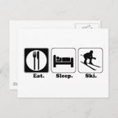 Carte Postale manger du ski de nuit (Devant / Derrière)