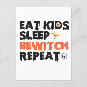 Carte Postale Manger Enfants Dormir Ensorceler Répéter Drôle Épo