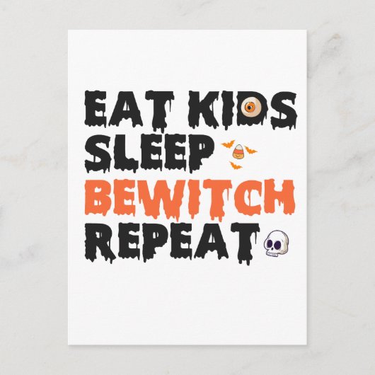 Carte Postale Manger Enfants Dormir Ensorceler Répéter Drôle Épo (Devant)