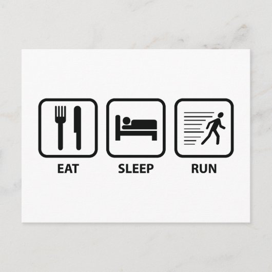 Carte Postale Manger la course de sommeil (Devant)