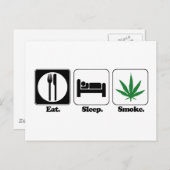 Carte Postale manger la fumée de sommeil (Devant / Derrière)