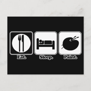 Carte Postale manger la peinture de sommeil