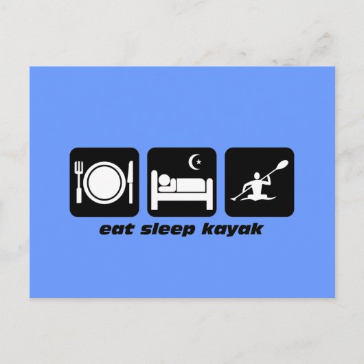 Carte Postale manger le kayak de sommeil (Devant)
