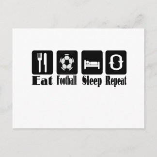 Carte Postale manger le sommeil du football et répéter