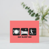 Carte Postale manger l'eau du sommeil ski (Debout devant)