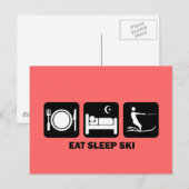 Carte Postale manger l'eau du sommeil ski (Devant / Derrière)