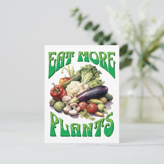 Carte Postale Manger plus Plante Végétarien (Debout devant)