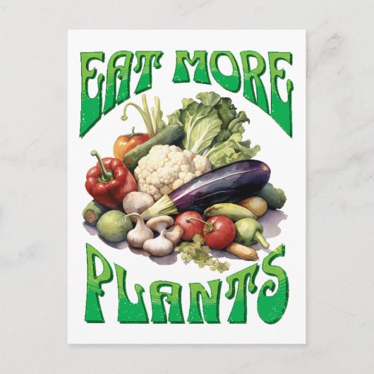 Carte Postale Manger plus Plante Végétarien (Devant)
