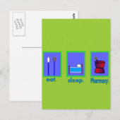 Carte Postale Manger Sleep Pharmacy Cadeaux pharmaciens (Devant / Derrière)