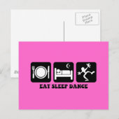 Carte Postale manger sommeil danse (Devant / Derrière)