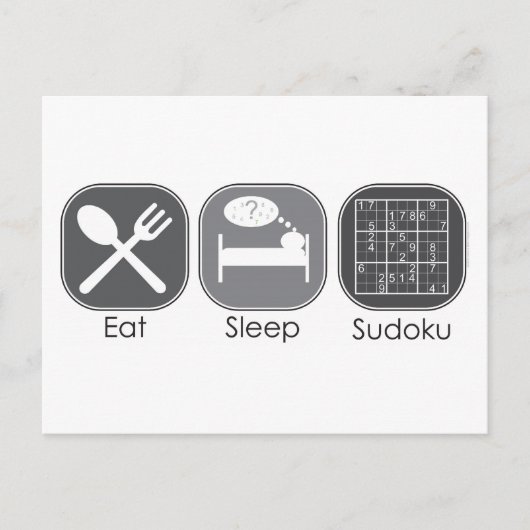 Carte Postale Manger Sudoku Sleep Copie (Devant)