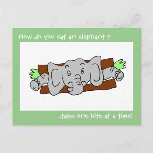 Carte Postale Manger un sandwich à l'éléphant (Devant)