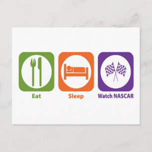 Carte Postale Manger Veille du sommeil NASCAR