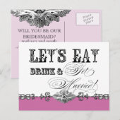Carte Postale Mangez, buvez et soyez marié, soyez mon Invitation (Devant / Derrière)