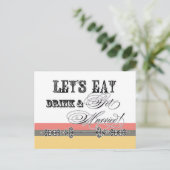 Carte Postale Mangez, Buvez n Mariez-vous, Invitation à la douch (Debout devant)