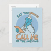 Carte Postale Mangez deux cookies, appelez-moi le matin (Devant / Derrière)