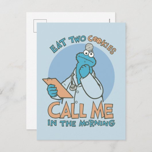Carte Postale Mangez deux cookies, appelez-moi le matin (Devant / Derrière)