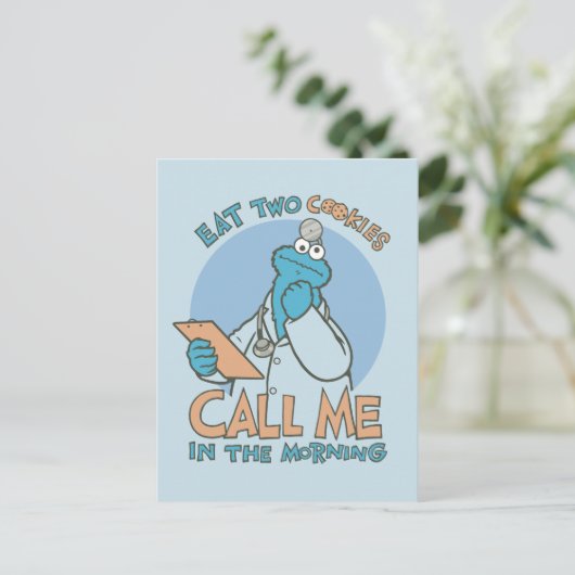 Carte Postale Mangez deux cookies, appelez-moi le matin (Debout devant)