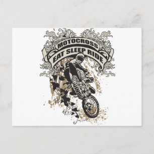 Carte Postale Mangez, Dormez, Roulez en Motocross