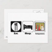 Carte Postale mangez le backgammon de sommeil (Devant / Derrière)