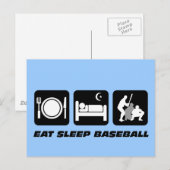 Carte Postale Mangez le baseball de sommeil (Devant / Derrière)