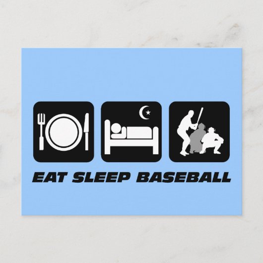 Carte Postale Mangez le baseball de sommeil (Devant)