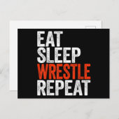 Carte Postale Mangez le lutteur du sommeil Répétez le lutteur Gi (Devant / Derrière)