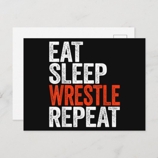 Carte Postale Mangez le lutteur du sommeil Répétez le lutteur Gi (Devant / Derrière)