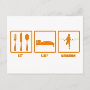 Carte Postale Mangez le marathon du sommeil