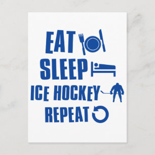 Carte Postale Mangez le sommeil Hockey sur glace