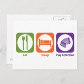 Carte Postale Mangez le sommeil jouer Accordéon (Devant / Derrière)