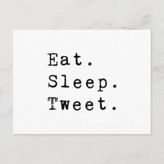 Carte Postale Mangez le tweet du sommeil
