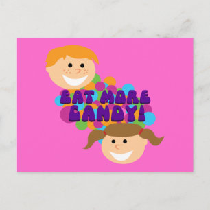 Carte Postale Mangez Plus Candy Retro Enfants