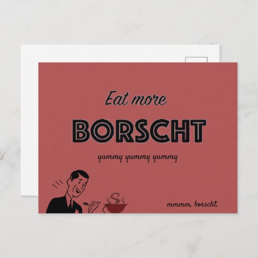 Carte Postale Mangez Plus De Borscht (Devant / Derrière)