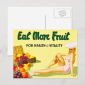 Carte Postale Mangez plus de fruits pour la santé et la vitalité (Devant / Derrière)