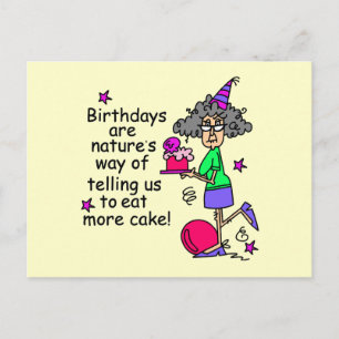 Carte Postale Mangez plus de gâteau Humour d'anniversaire