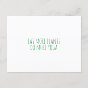 Carte Postale Mangez plus de plantes faire plus de yoga-vegan-vé