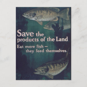 Carte Postale Mangez plus de poisson - Vintage