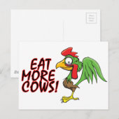 CARTE POSTALE MANGEZ PLUS DE VACHES ! (Devant / Derrière)